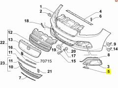 OPAR 735548046 Fiat Linea Ön Tampon Sol Sis Far Çerçeve Çıtası