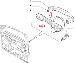 FIAT Bravo Ön Sağ Kapı Kolu Gövdesi / Kasası  51877954