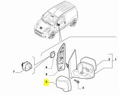 Fiat Fiorino Dış Sağ Dikiz Ayna Kapağı 735631057