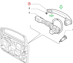 ALFA FIAT Bravo Delta Ön Arka Sağ Kapı Açma Kolu 735570107