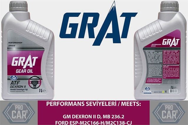 ATF II Direksiyon Yağı 1 Litre Kırmızı Renk | GRAT 600021