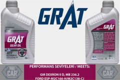 ATF II Direksiyon Yağı 1 Litre Kırmızı Renk | GRAT 600021