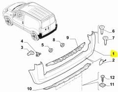 Fiorino Arka Tampon Çift Kapı 735666169