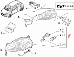 FIAT Grande Punto Far 661-1147R-LEMN1