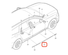 VOLVO V90 Sağ Ön Kapı Alt Çıtası 31420388