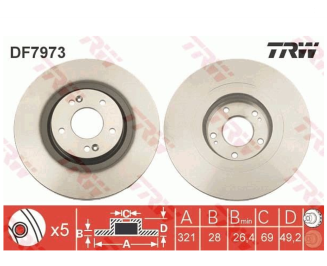 KIA HYUNDAI Sorento Santa Fe Ön Fren Disk Takımı 517122W700
