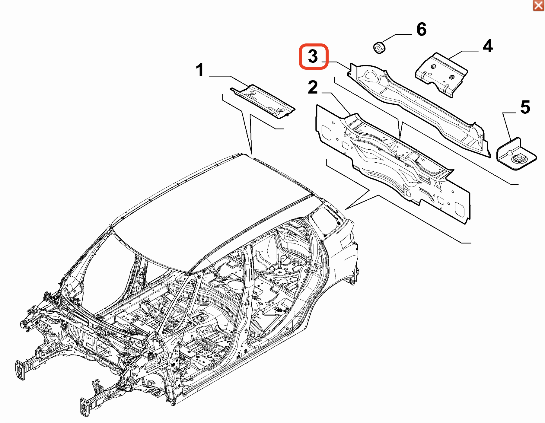 Fiat 500L Arka Travers 51902205