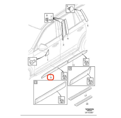 Volvo XC90 Sağ Ön Kapı Çıtası 39843008