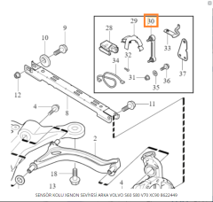 Volvo S60 S80 V70 Arka Far Seviye Sensörü Braketi 8622449