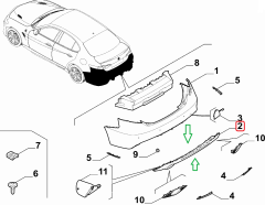 Alfa Romeo Giulia Arka Tampon Difüzörü Ricambi 156111439 156142615