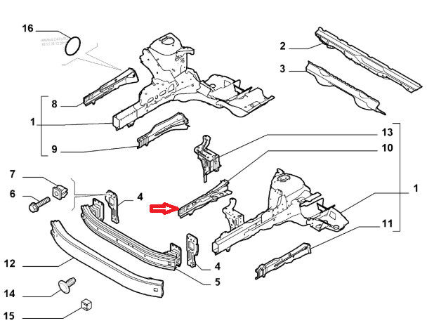 Fiat Linea İç Sol Şase Kolu 51865272 / 52105337