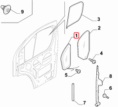Ducato Ön Sol Kapı Kelebek Camı 1363018080