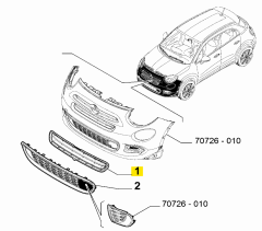 FIAT 500X Ön Tampon Panjuru / Radyatör Izgarası 735604542
