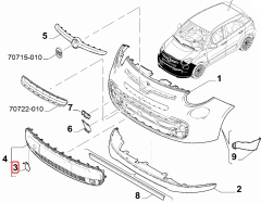 FIAT 500L Tampon Panjur 735559117