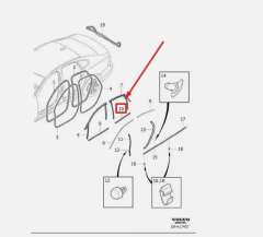 Volvo S90 V90 Sol Arka Kapı Cam Çıtası 31490744