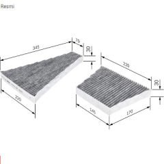 BOSCH 1987435506 Aktif Karbonlu Polen Filtresi 	 3D0898644 / 3D1819643