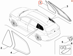 Fiat Egea SW Sağ Arka Kelebek Camı OPAR 52015907