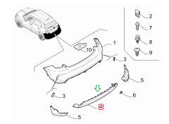 FIAT 500X Arka Tampon Muhafaza / Kaplama 735691490