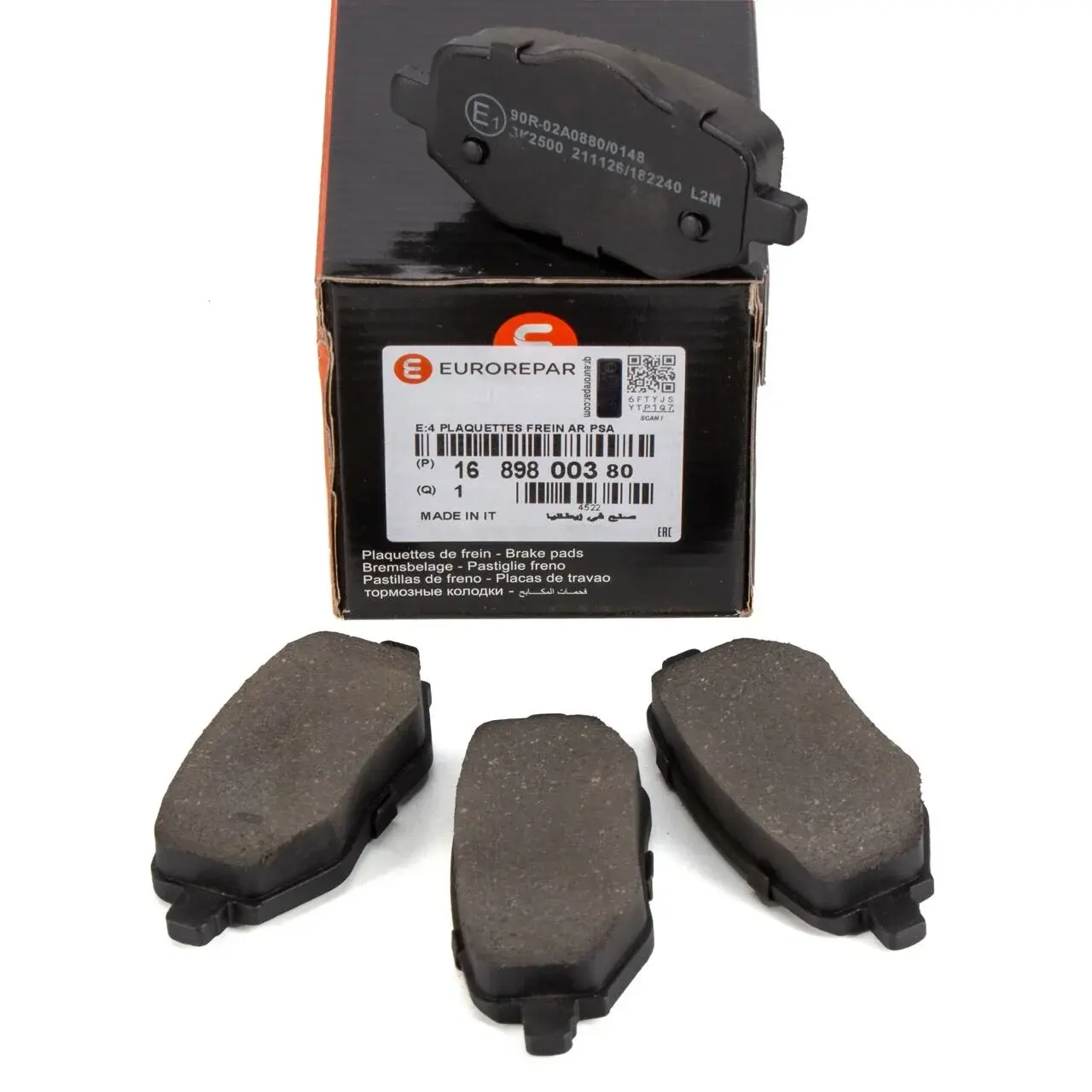 EUROREPAR 1689800380 PEUGEOT 2008 Arka Fren Balata 1680301680 / 1643574280