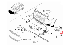 FIAT 500X Sol Ön Tampon Kapağı 735617233