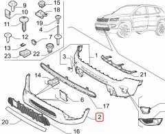 Jeep Compass Ön Tampon Alt Parça 2020-2021 735722165