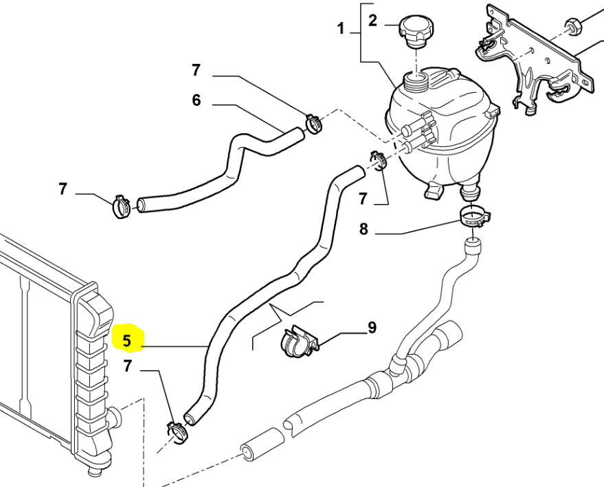 Fıat Croma Radyatör Yedek Su Depo Hortumu 51790612
