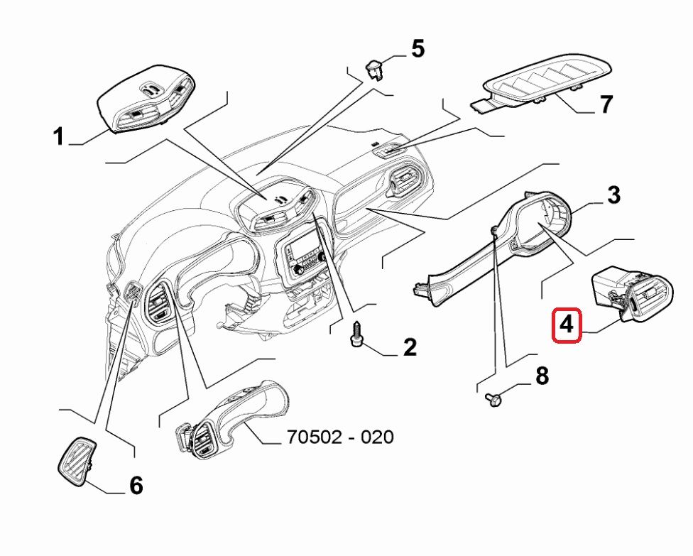 Jeep Renegade Sağ Difüzör Kalorifer Izgarası 735675417