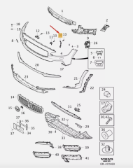 VOLVO S90 V90 Ön Sağ Tampon Braketi 31663021
