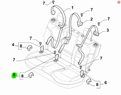 Fiat Emniyet Kemer Karşılığı Arka Orta 735631034
