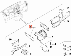 OPAR 735629557 Fiat Doblo Torpido Vites Konsol Braketi Sağ