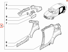 Fiat Egea Arka Sağ Yan Saç 52012215 / 52090445