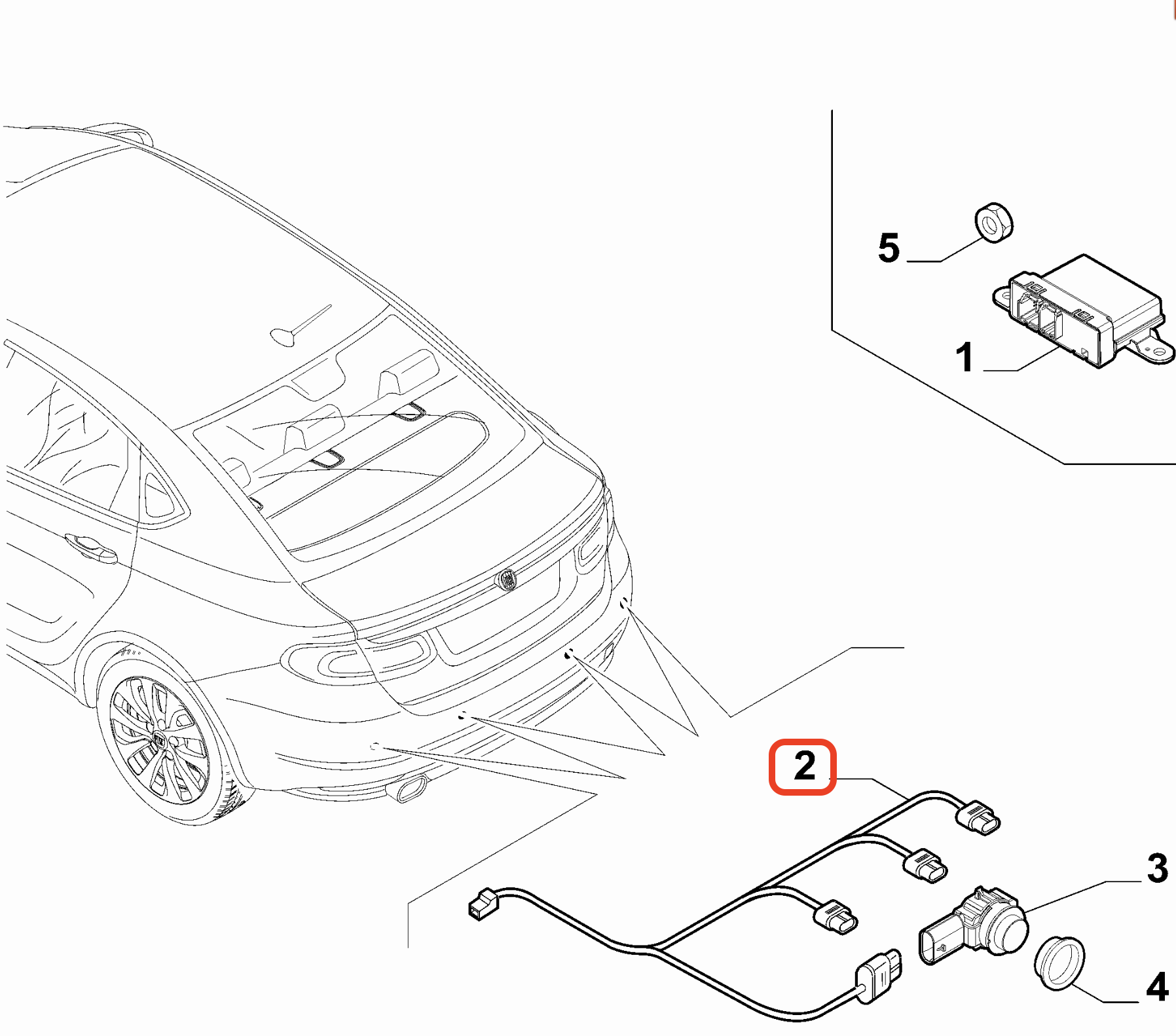 Fiat Egea Arka Park Sensör Tesisatı OPAR 52039496