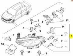 FIAT OPAR EGEA  Sağ Ön Far LED 52145155