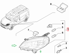 Fiat Doblo Krom Sol Far OPAR 52109259 / 52086862