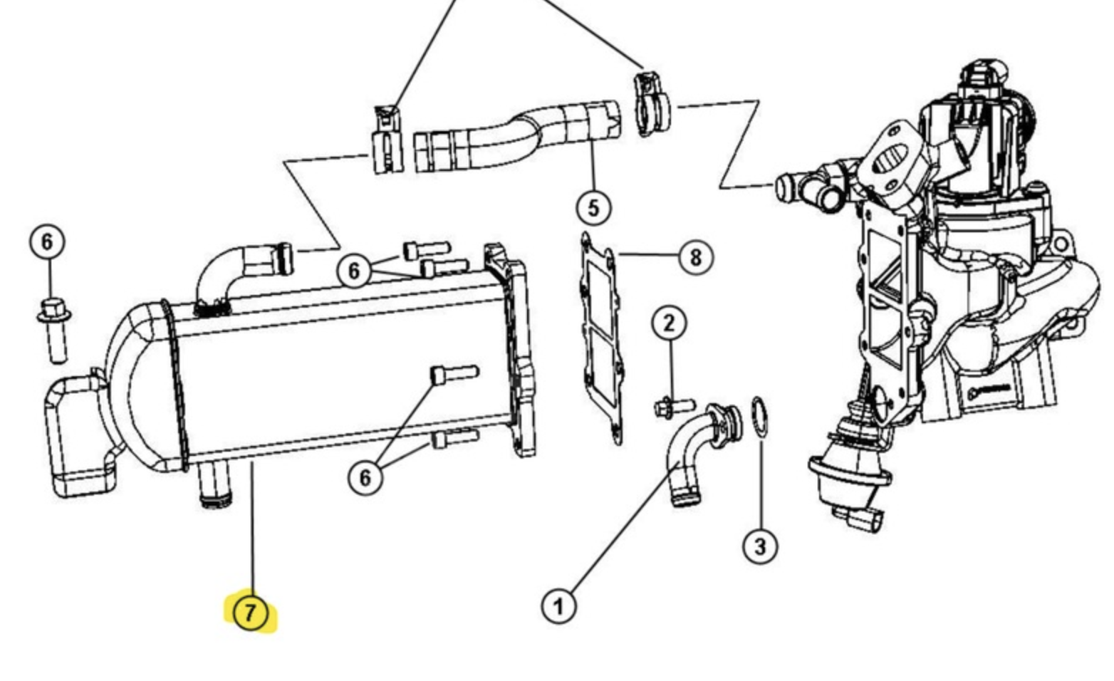 MOPAR K68092347AA JEEP CHRYSLER LANCIA EGR Soğutucu