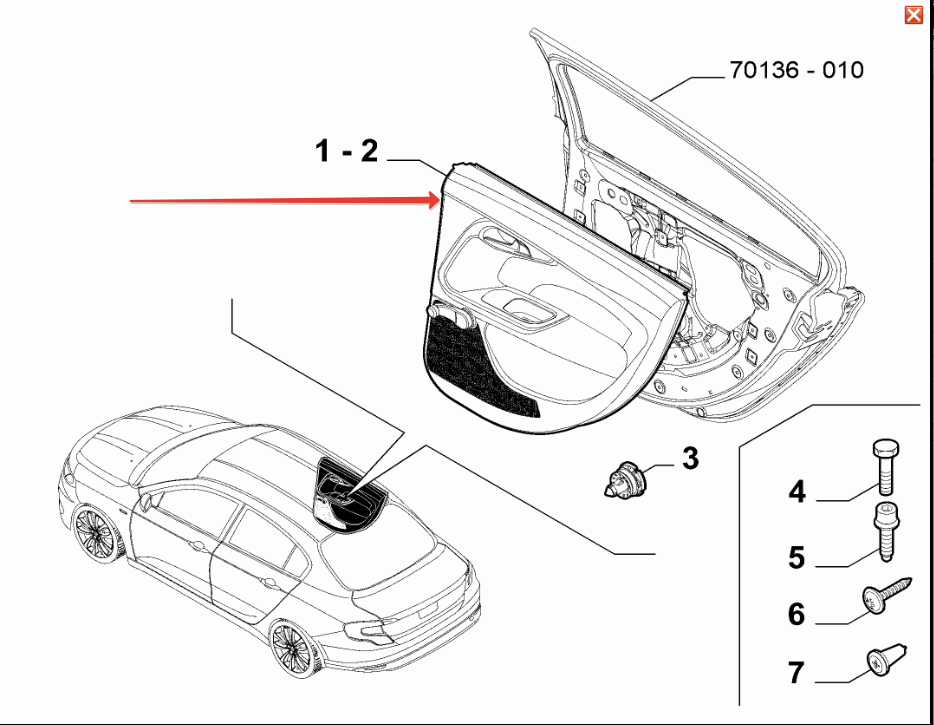 Fiat Egea Sol Arka Kapı Paneli 735668676