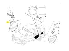 Doblo Sağ Arka Kapı Paneli 735419871