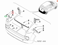 FIAT 500L Arka Sol Tampon Bağlantı Braketi 51891325