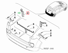FIAT 500L Arka Sağ Tampon Bağlantı Braketi 51891338 51977168