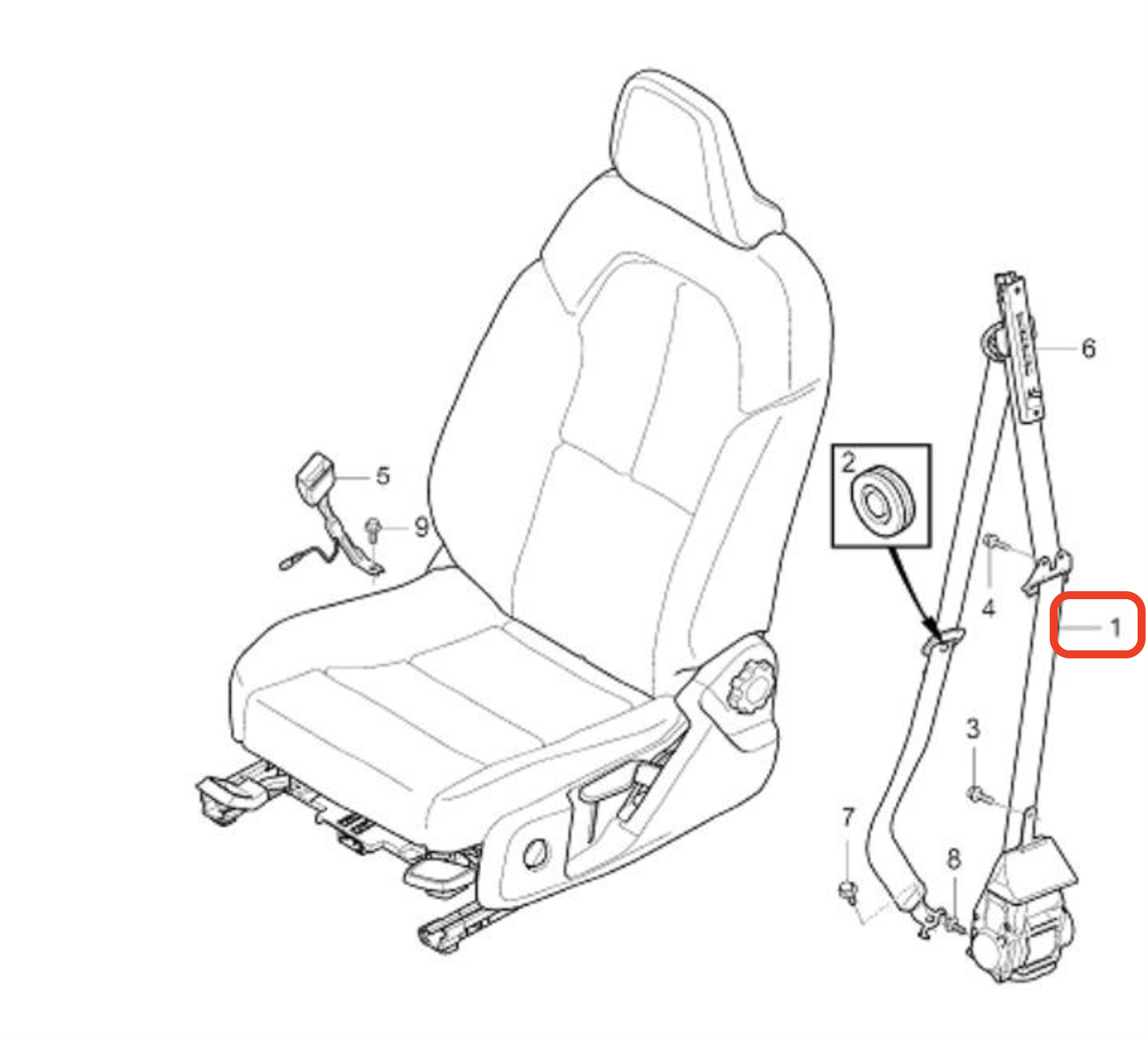 VOLVO  XC40 Sağ Ön Emniyet Kemeri 32149128