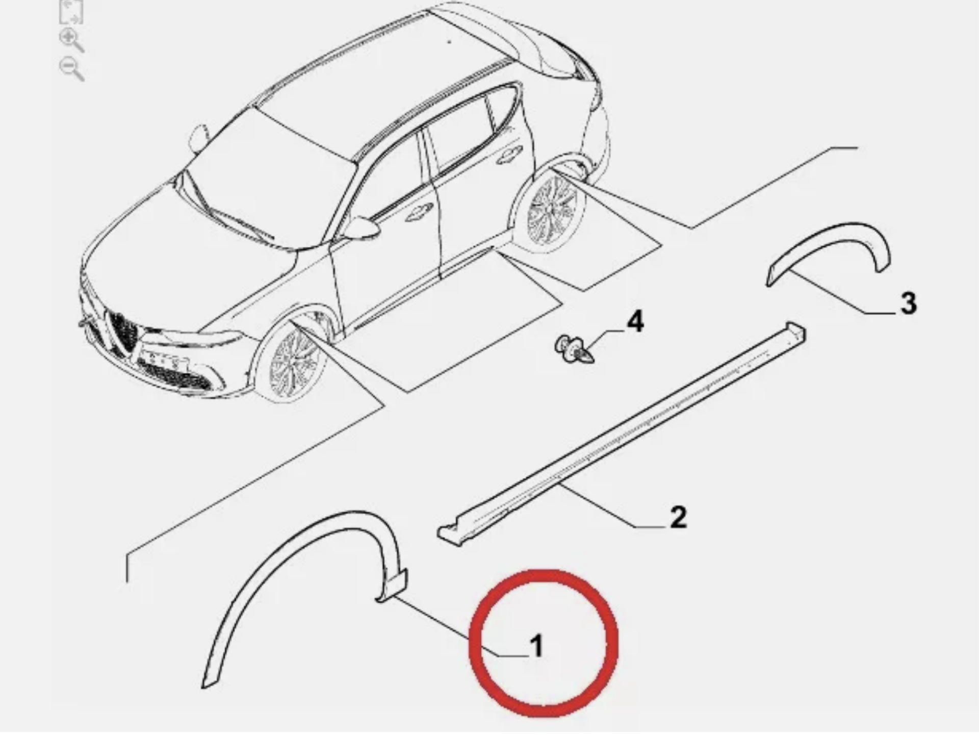 Alfa Romeo Tonale Ön Sağ Çamurluk Dodiği 156170278