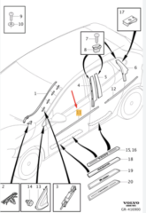 Volvo V40 2012-2020 Ön Sağ Cam Sıyırma Çıtası Krom 31278522