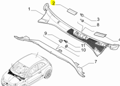 Fiat 500 Ön Cam Rüzgarlık Tapası 735726737