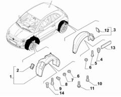 FİAT 500E Sol Ön Çamurluk Davlumbazı 52139485