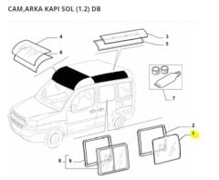 Fiat Doblo Arka Sol Sürgülü Kapı Camı ( Sabit cam ) 2000-2016 46757561