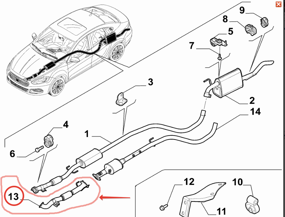 Fiat Egea Ön Egzoz Borusu 1.3 MJT Euro 6 52083137