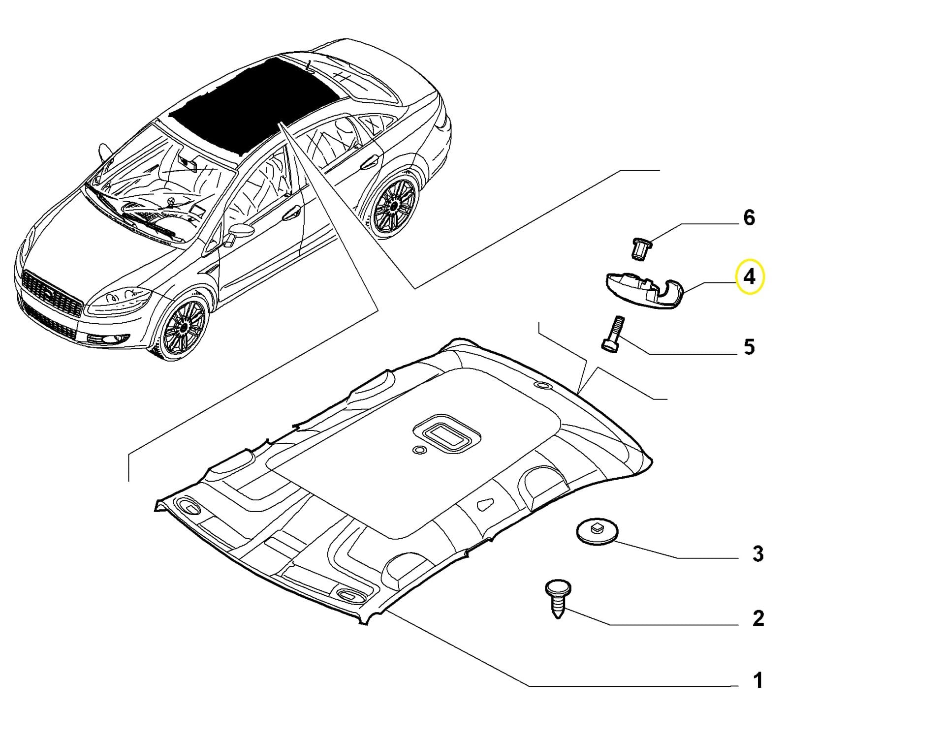 OPAR 735456819 Fiat Linea Güneşlik Kancası Arka Sol