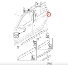 Volvo XC90 Sol Arka Kapı Kaplaması 31688695