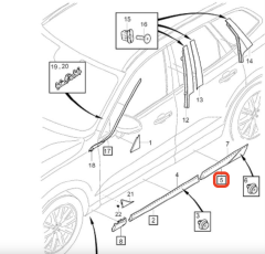 VOLVO XC60 Sol Arka Kapı Çıtası 40007032