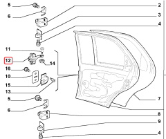 Fiat Palio Siena Arka Kapı Gergisi  51803056